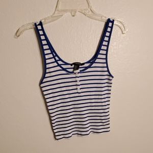 Blue and White Striped Tank Top